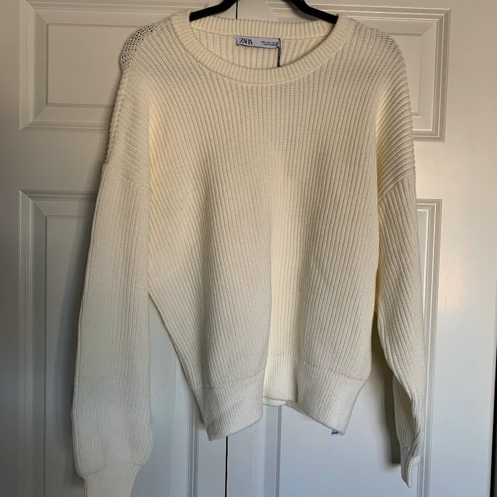 ZARA cream/white knit sweater